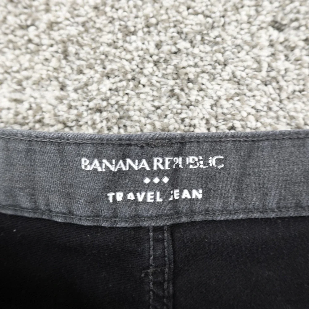 Banana‎ Republic Jeans Mens 34X32 Black Denim Pants Traveler Slim Stretch Preppy